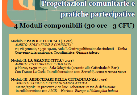 Competenze trasversali – Progettazioni comunitarie e pratiche partecipative