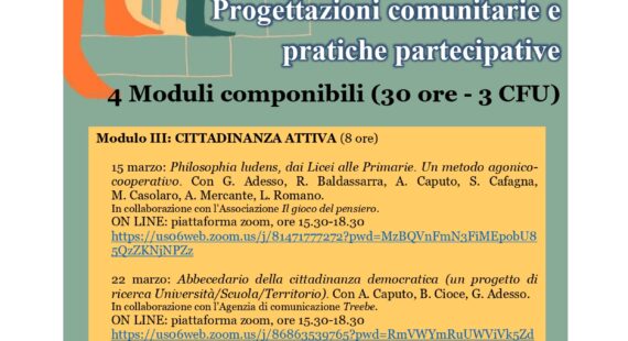 Progettazioni comunitarie e pratiche partecipative – Competenze trasversali – Modulo terzo