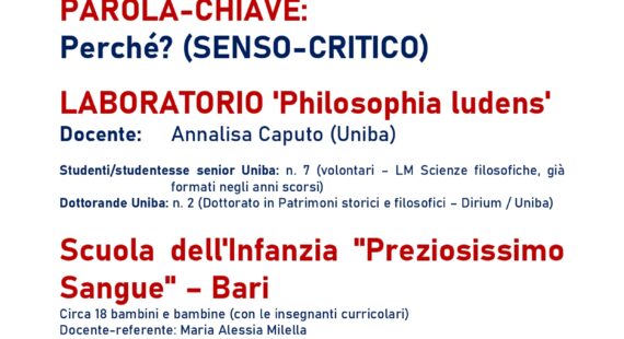 Laboratorio “Philosophia ludens” – Perchè? (Senso-critico)