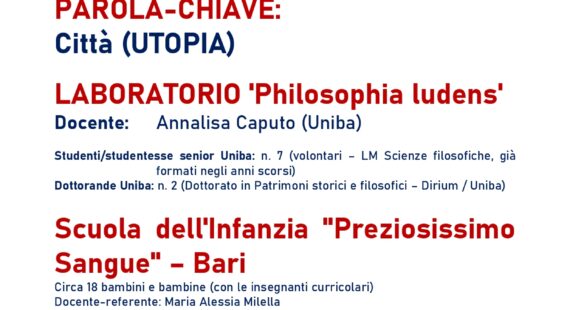 Laboratorio “Philosophia ludens” – Città (Utiopia)