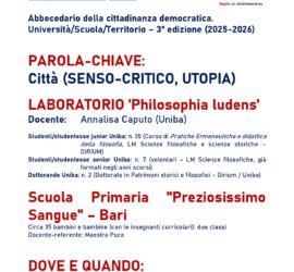 Laboratorio “Philosophia ludens” – Città (Senso-critico, Utopia)