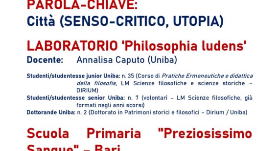 Laboratorio “Philosophia ludens” – Città (Senso-critico, Utopia)