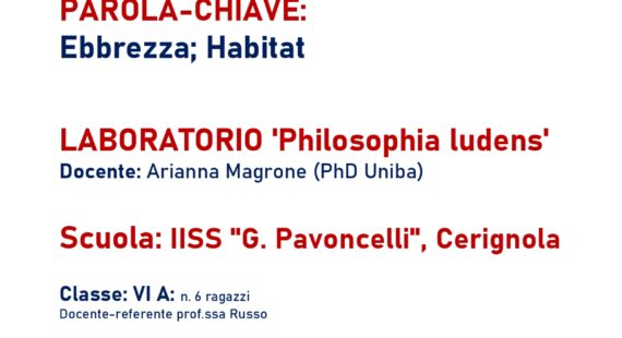 Laboratorio “Philosophia Ludens” – (Ebbrezza)