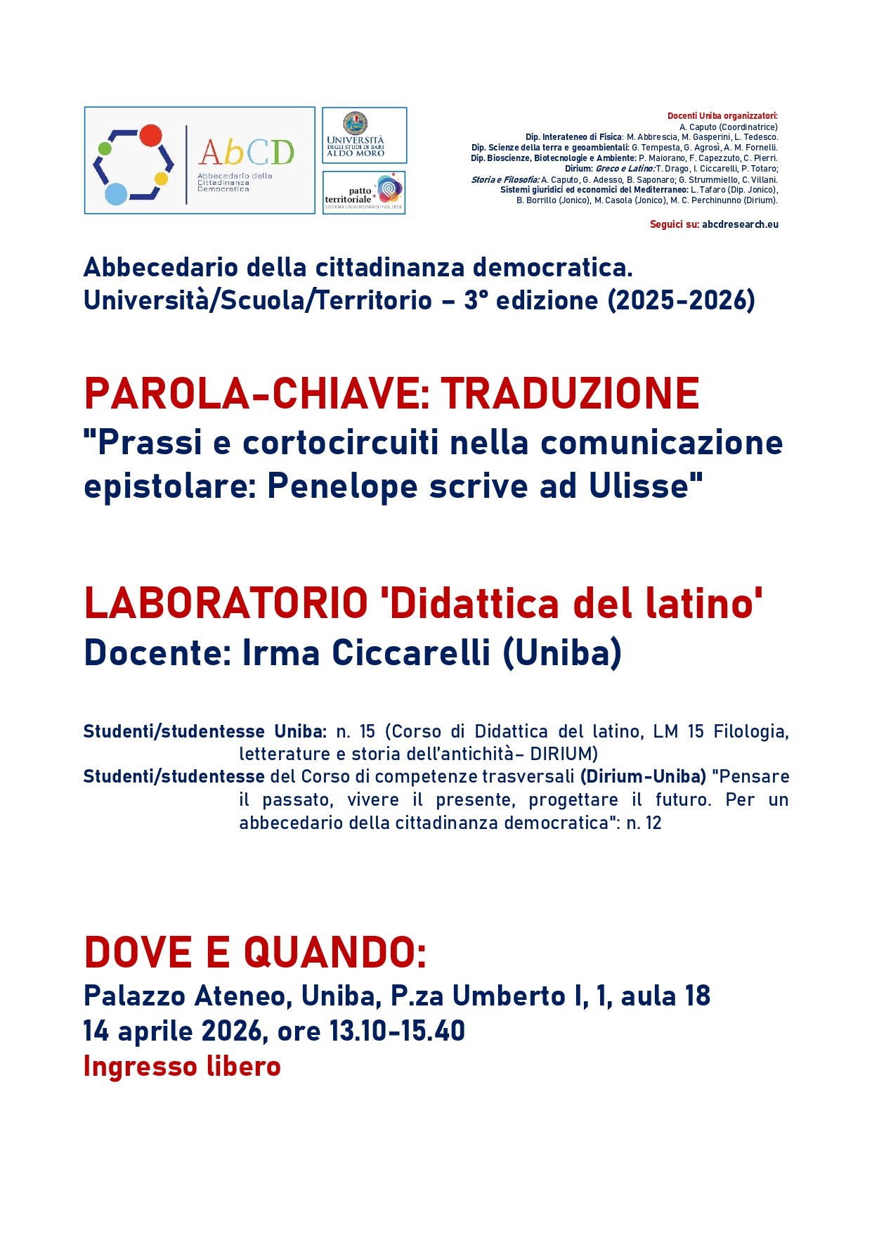 Laboratorio “Didattica del latino”