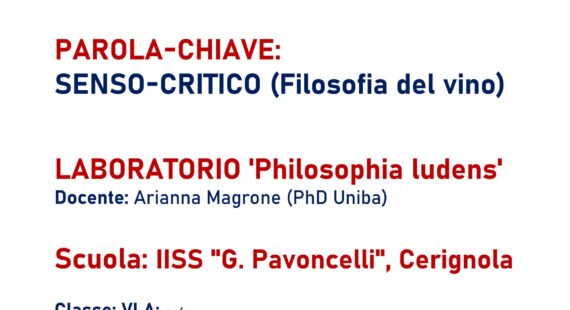 Laboratorio “Philosophia ludens” – Senso critico (Filosofia del vino)