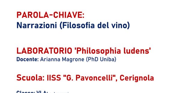 Laboratorio “Philosophia ludens” – Narrazioni (Filosofia del vino)
